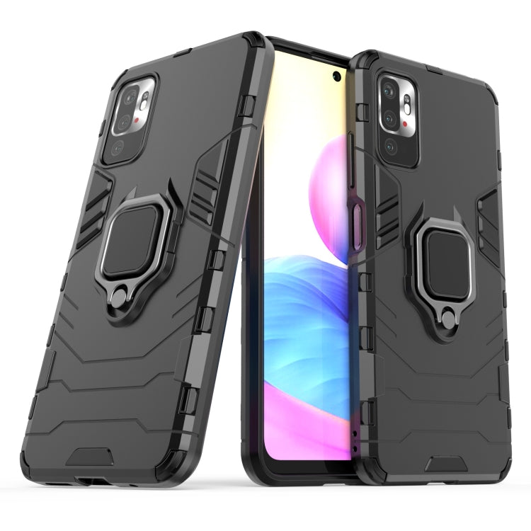 For Xiaomi Redmi Note 10 5G Shockproof PC + TPU Protective Case with Magnetic Ring Holder(Black) - Xiaomi Cases by buy2fix | Online Shopping UK | buy2fix