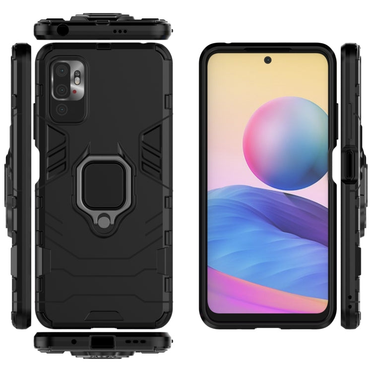For Xiaomi Redmi Note 10 5G Shockproof PC + TPU Protective Case with Magnetic Ring Holder(Black) - Xiaomi Cases by buy2fix | Online Shopping UK | buy2fix