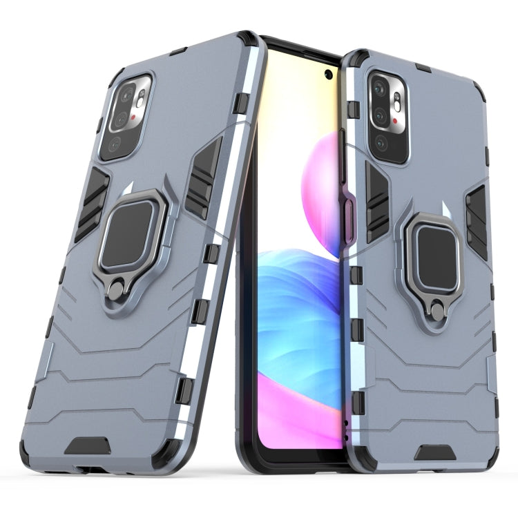 For Xiaomi Redmi Note 10 5G Shockproof PC + TPU Protective Case with Magnetic Ring Holder(Navy Blue) - Xiaomi Cases by buy2fix | Online Shopping UK | buy2fix