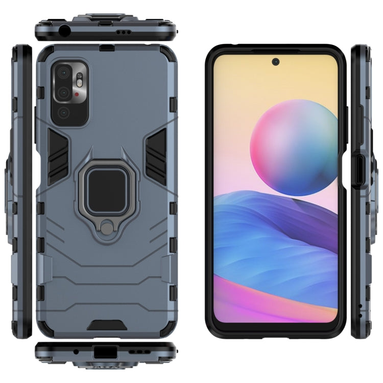 For Xiaomi Redmi Note 10 5G Shockproof PC + TPU Protective Case with Magnetic Ring Holder(Navy Blue) - Xiaomi Cases by buy2fix | Online Shopping UK | buy2fix