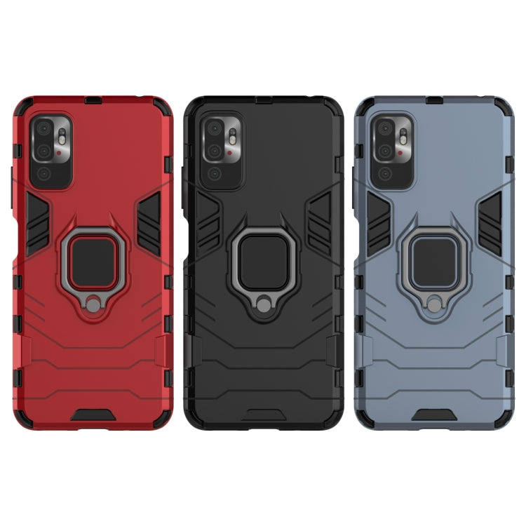 For Xiaomi Redmi Note 10 5G Shockproof PC + TPU Protective Case with Magnetic Ring Holder(Navy Blue) - Xiaomi Cases by buy2fix | Online Shopping UK | buy2fix