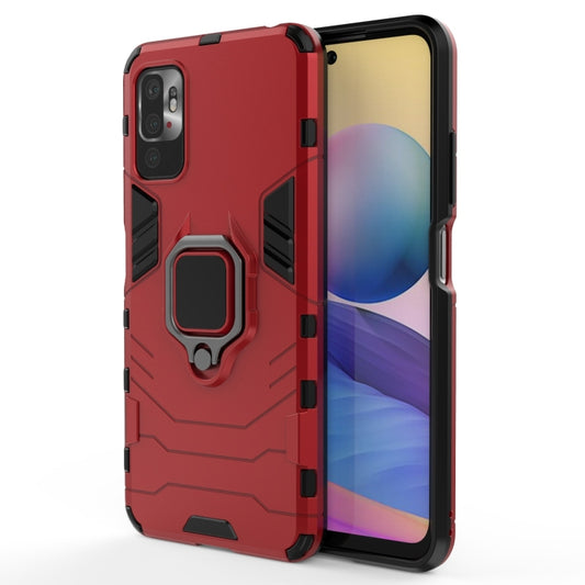 For Xiaomi Redmi Note 10 5G Shockproof PC + TPU Protective Case with Magnetic Ring Holder(Red) - Xiaomi Cases by buy2fix | Online Shopping UK | buy2fix