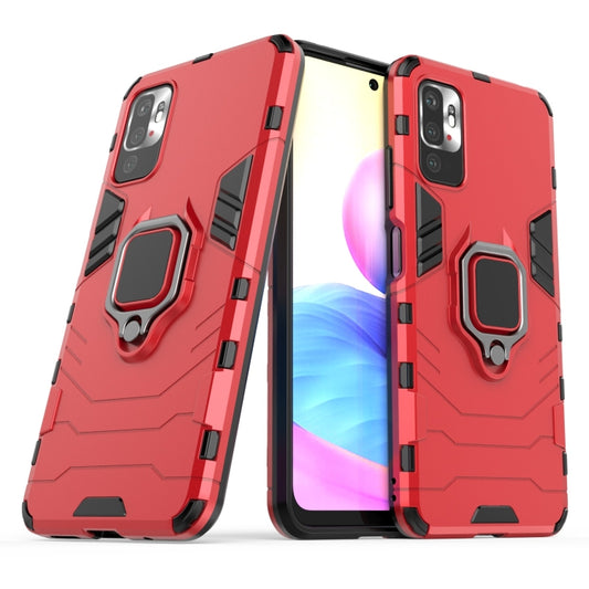 For Xiaomi Redmi Note 10 5G Shockproof PC + TPU Protective Case with Magnetic Ring Holder(Red) - Xiaomi Cases by buy2fix | Online Shopping UK | buy2fix