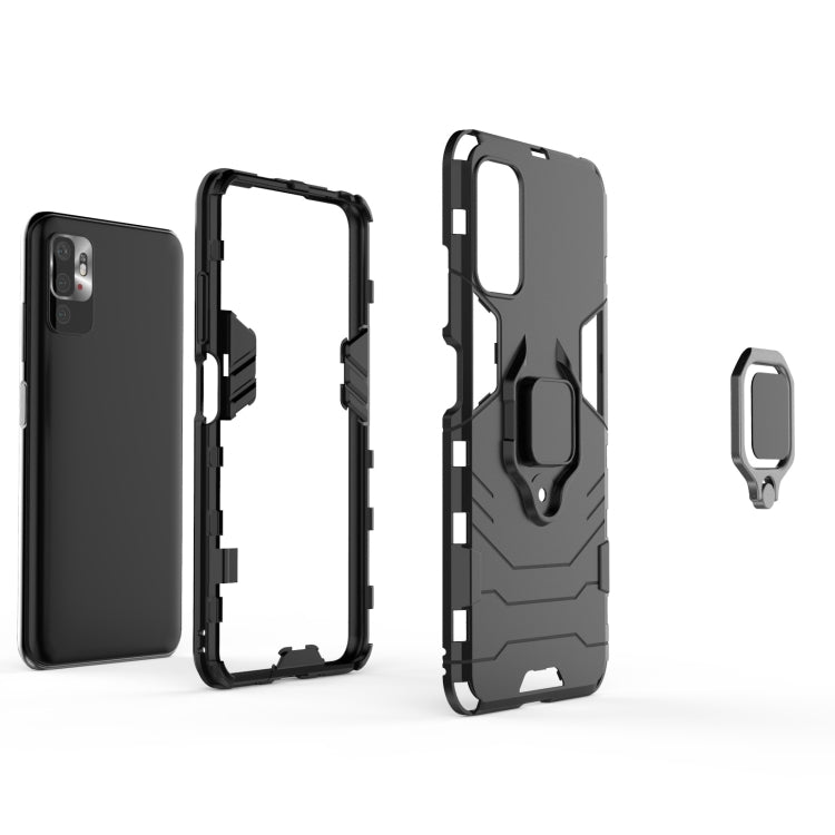 For Xiaomi Redmi Note 10 5G Shockproof PC + TPU Protective Case with Magnetic Ring Holder(Red) - Xiaomi Cases by buy2fix | Online Shopping UK | buy2fix