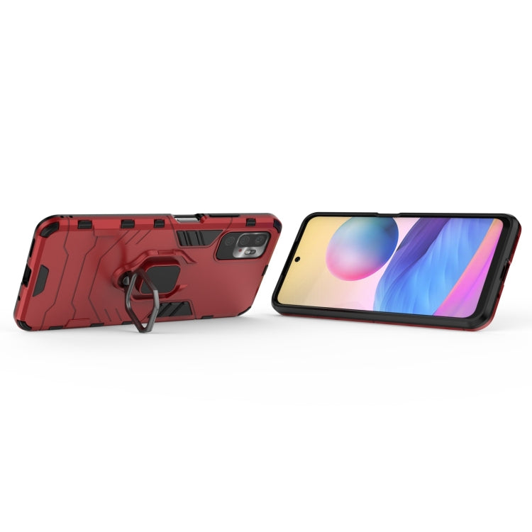 For Xiaomi Redmi Note 10 5G Shockproof PC + TPU Protective Case with Magnetic Ring Holder(Red) - Xiaomi Cases by buy2fix | Online Shopping UK | buy2fix