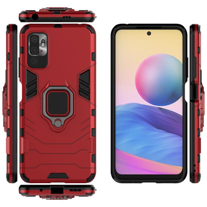 For Xiaomi Redmi Note 10 5G Shockproof PC + TPU Protective Case with Magnetic Ring Holder(Red) - Xiaomi Cases by buy2fix | Online Shopping UK | buy2fix