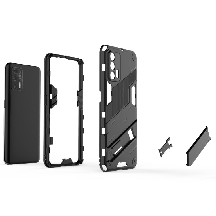 For OPPO Realme GT 5G Punk Armor 2 in 1 PC + TPU Shockproof Case with Invisible Holder(Black) - Realme Cases by buy2fix | Online Shopping UK | buy2fix