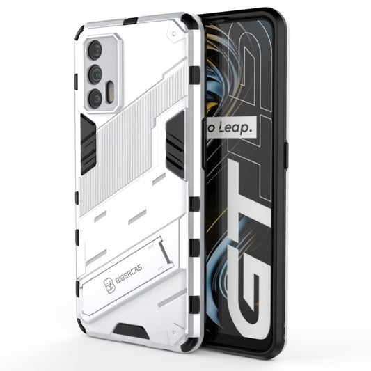 For OPPO Realme GT 5G Punk Armor 2 in 1 PC + TPU Shockproof Case with Invisible Holder(White) - Realme Cases by buy2fix | Online Shopping UK | buy2fix