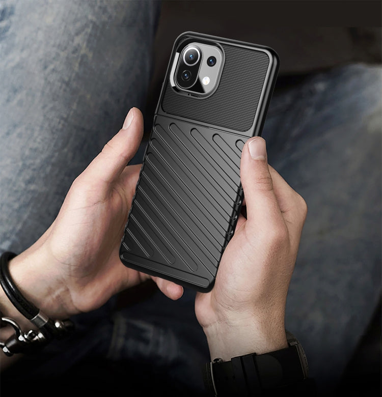 For Xiaomi Mi 11 Lite Thunderbolt Shockproof TPU Protective Soft Case(Black) - Xiaomi Cases by buy2fix | Online Shopping UK | buy2fix