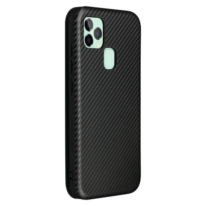 For Oukitel C22 Carbon Fiber Texture Horizontal Flip TPU + PC + PU Leather Case with Card Slot(Black) - More Brand by buy2fix | Online Shopping UK | buy2fix