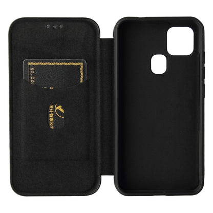 For Oukitel C22 Carbon Fiber Texture Horizontal Flip TPU + PC + PU Leather Case with Card Slot(Black) - More Brand by buy2fix | Online Shopping UK | buy2fix