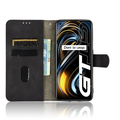 For OPPO Realme GT 5G Solid Color Skin Feel Magnetic Buckle Horizontal Flip PU Leather Case with Holder & Card Slots & Wallet(Black) - Realme Cases by buy2fix | Online Shopping UK | buy2fix