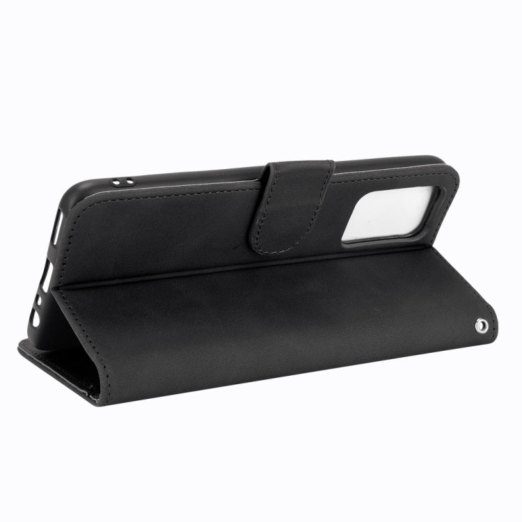 For OPPO Realme GT 5G Solid Color Skin Feel Magnetic Buckle Horizontal Flip PU Leather Case with Holder & Card Slots & Wallet(Black) - Realme Cases by buy2fix | Online Shopping UK | buy2fix