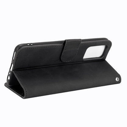 For OPPO Realme GT 5G Solid Color Skin Feel Magnetic Buckle Horizontal Flip PU Leather Case with Holder & Card Slots & Wallet(Black) - Realme Cases by buy2fix | Online Shopping UK | buy2fix