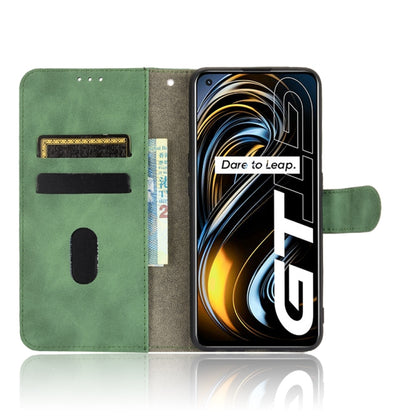 For OPPO Realme GT 5G Solid Color Skin Feel Magnetic Buckle Horizontal Flip PU Leather Case with Holder & Card Slots & Wallet(Green) - Realme Cases by buy2fix | Online Shopping UK | buy2fix