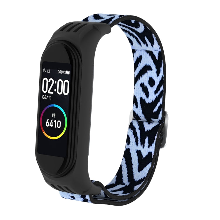 For Xiaomi Mi Band 3 / 4 / 5 Twill 8-shaped Buckle Elastic Watch Band(Leopard) - Watch Bands by buy2fix | Online Shopping UK | buy2fix