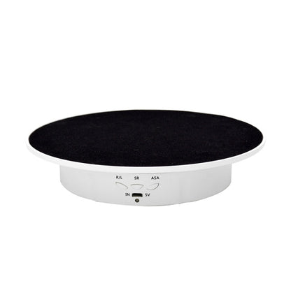 20cm USB Electric Rotating Turntable Display Stand Video Shooting Props Turntable for Photography, Load: 8kg(White Base Black Velvet) -  by buy2fix | Online Shopping UK | buy2fix