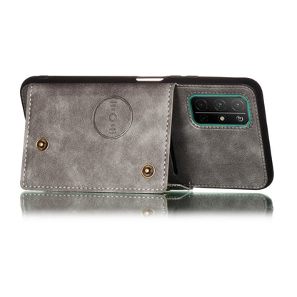 For Samsung Galaxy A32 5G Double Buckle PU + TPU Shockproof Magnetic Protective Case with Card Slots & Holder(Grey) by buy2fix