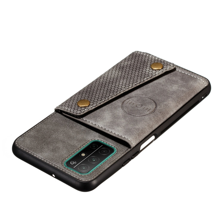 For Samsung Galaxy A32 5G Double Buckle PU + TPU Shockproof Magnetic Protective Case with Card Slots & Holder(Grey) by buy2fix
