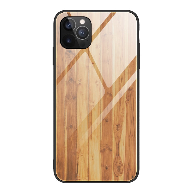For iPhone 12 / 12 Pro Wood Grain Tempered Glass + TPU Shockproof Case(M03) - iPhone 12 / 12 Pro Cases by buy2fix | Online Shopping UK | buy2fix