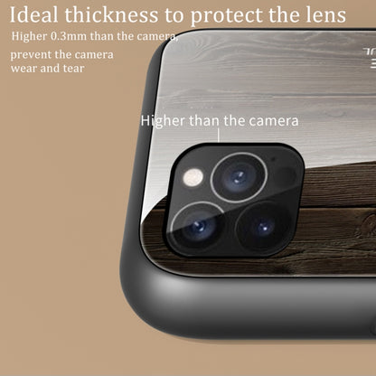 For iPhone 12 / 12 Pro Wood Grain Tempered Glass + TPU Shockproof Case(M03) - iPhone 12 / 12 Pro Cases by buy2fix | Online Shopping UK | buy2fix