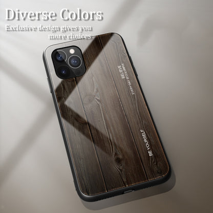 For iPhone 12 Pro Max Wood Grain Tempered Glass + TPU Shockproof Case(M01) - iPhone 12 Pro Max Cases by buy2fix | Online Shopping UK | buy2fix