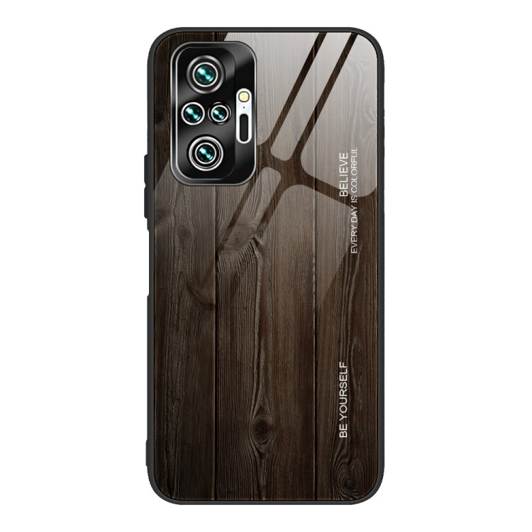 For Xiaomi Redmi Note 10 Pro / Pro Max Wood Grain Tempered Glass + TPU Shockproof Case(M01) - Xiaomi Cases by buy2fix | Online Shopping UK | buy2fix
