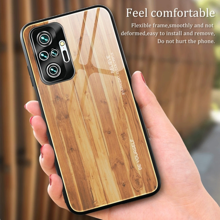 For Xiaomi Redmi Note 10 Pro / Pro Max Wood Grain Tempered Glass + TPU Shockproof Case(M02) - Xiaomi Cases by buy2fix | Online Shopping UK | buy2fix