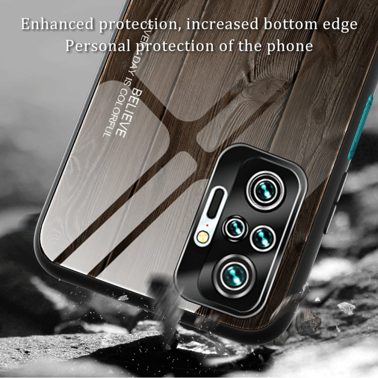 For Xiaomi Redmi Note 10 Pro / Pro Max Wood Grain Tempered Glass + TPU Shockproof Case(M02) - Xiaomi Cases by buy2fix | Online Shopping UK | buy2fix