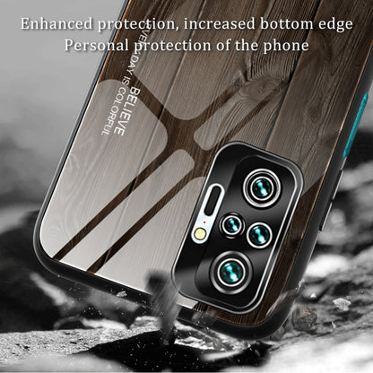 For Xiaomi Redmi Note 10 Pro / Pro Max Wood Grain Tempered Glass + TPU Shockproof Case(M02) - Xiaomi Cases by buy2fix | Online Shopping UK | buy2fix