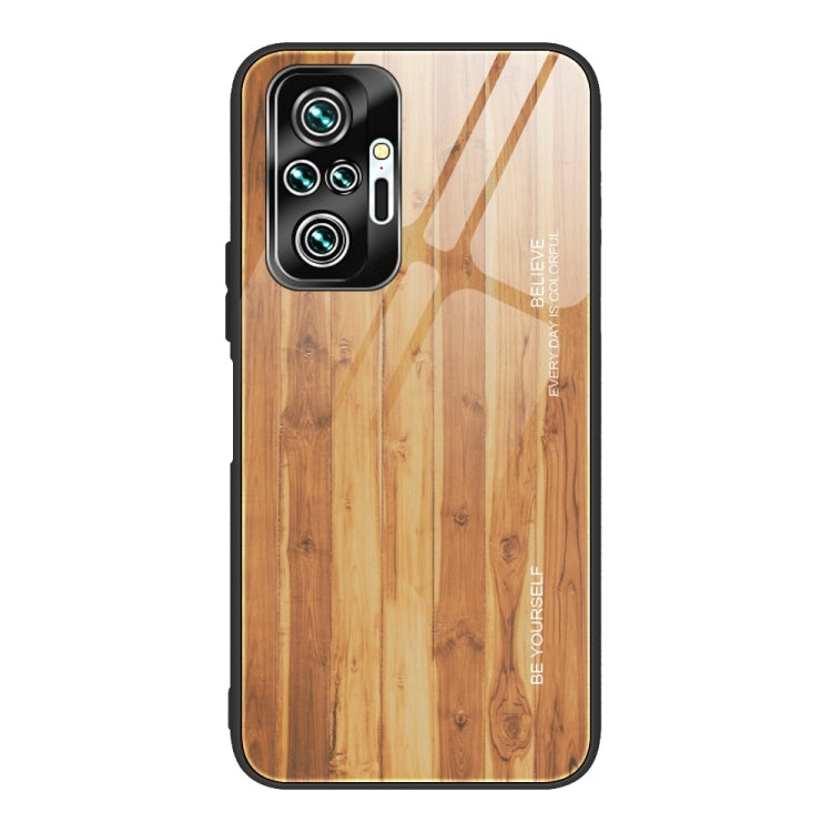 For Xiaomi Redmi Note 10 Pro / Pro Max Wood Grain Tempered Glass + TPU Shockproof Case(M03) - Xiaomi Cases by buy2fix | Online Shopping UK | buy2fix