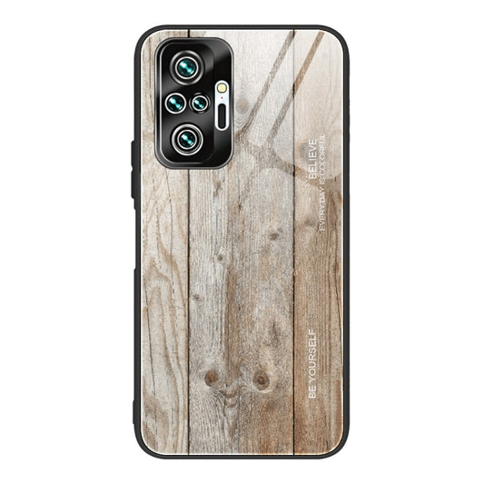 For Xiaomi Redmi Note 10 Pro / Pro Max Wood Grain Tempered Glass + TPU Shockproof Case(M04) - Xiaomi Cases by buy2fix | Online Shopping UK | buy2fix
