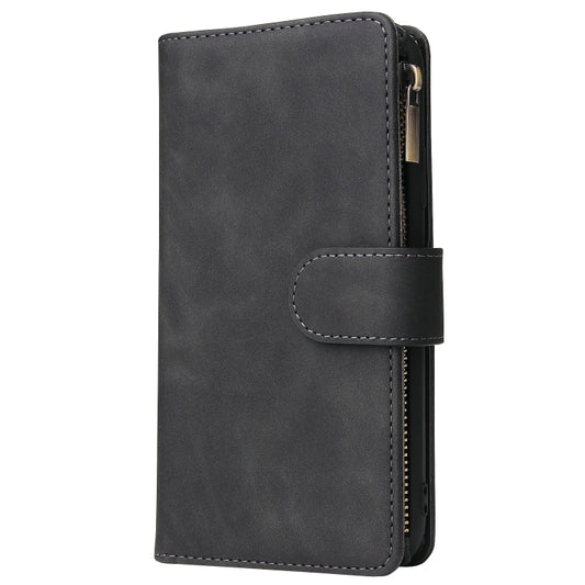 For iPhone XR Multifunctional Retro Frosted Horizontal Flip Leather Case with Card Slot & Holder & Zipper Wallet & Photo Frame & Lanyard(Black) - More iPhone Cases by buy2fix | Online Shopping UK | buy2fix