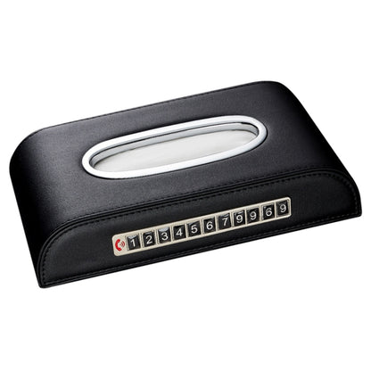 Universal Car Tissue Box with Temporary Parking Phone Number Card(Black) by buy2fix