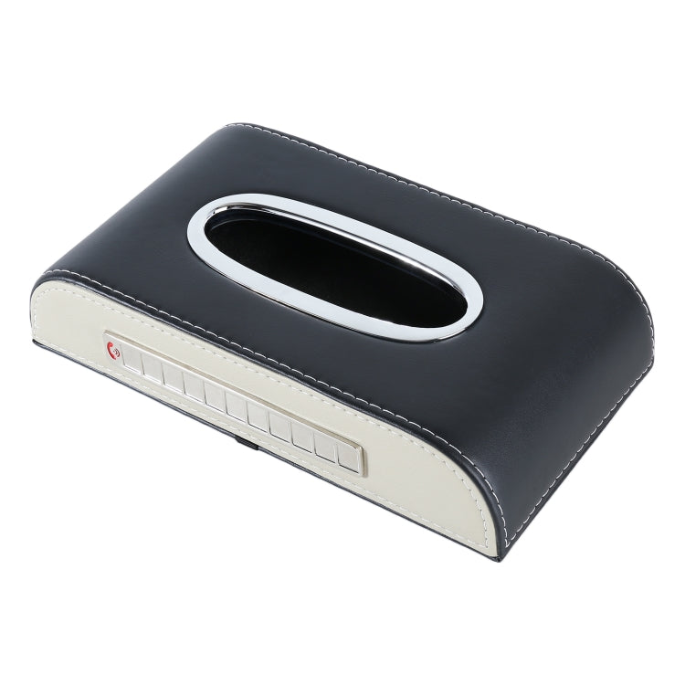 Universal Car Tissue Box with Temporary Parking Phone Number Card(Black) by buy2fix
