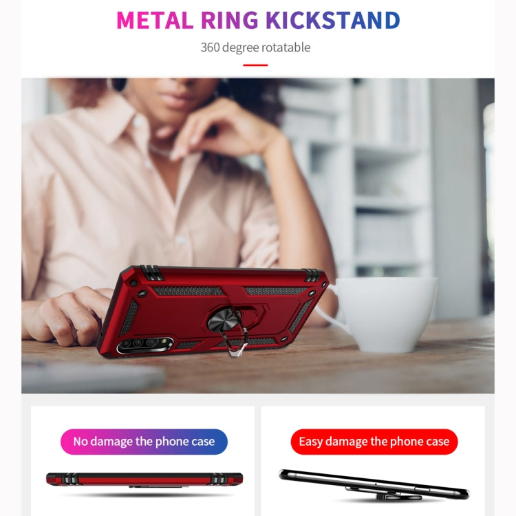 For Galaxy A90 5G Armor Shockproof TPU + PC Protective Case with 360 Degree Rotation Holder(Blue) by buy2fix