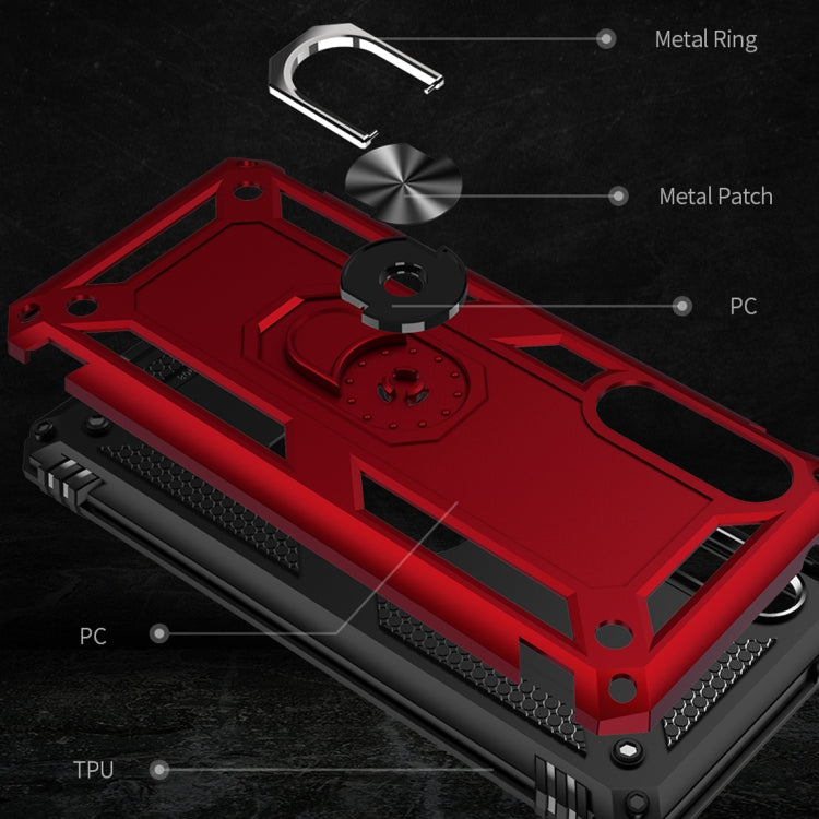 For Galaxy A90 5G Armor Shockproof TPU + PC Protective Case with 360 Degree Rotation Holder(Blue) by buy2fix