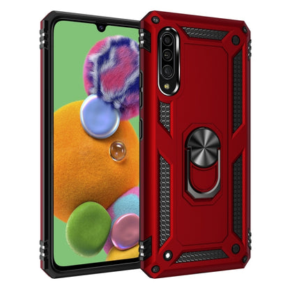 For Galaxy A90 5G Armor Shockproof TPU + PC Protective Case with 360 Degree Rotation Holder(Red) by buy2fix