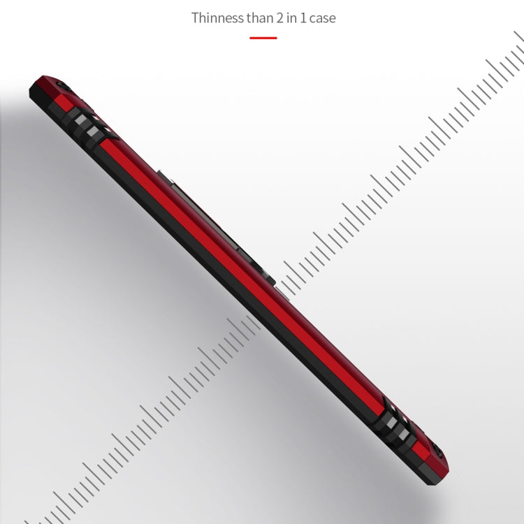 For Galaxy A90 5G Armor Shockproof TPU + PC Protective Case with 360 Degree Rotation Holder(Silver) by buy2fix