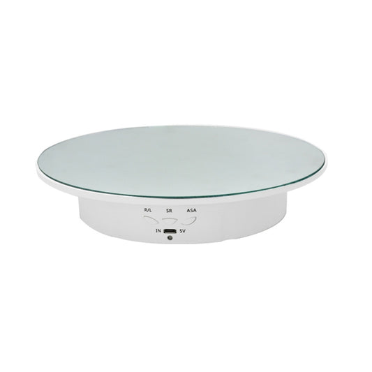 20cm USB Electric Rotating Turntable Display Stand Video Shooting Props Turntable for Photography, Load: 8kg(White Mirror) -  by buy2fix | Online Shopping UK | buy2fix