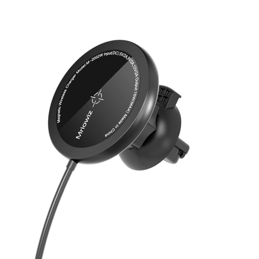 Mriowiz M-2002W 15W 360-degree Rotating MagSafe Magnetic Car Wireless Charger for iPhone 12 Series, with USB + USB-C / Type-C Data Cable, Cable Length: 1m - Wireless Charger Holders by buy2fix | Online Shopping UK | buy2fix