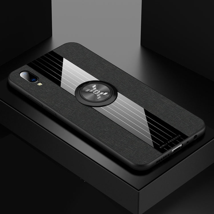 For Vivo Y97 XINLI Stitching Cloth Texture Shockproof TPU Protective Case with Ring Holder(Black) - vivo Cases by XINLI | Online Shopping UK | buy2fix