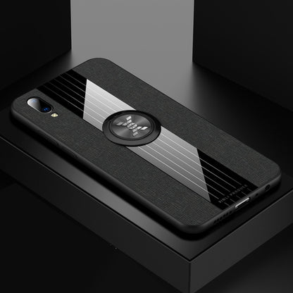 For Vivo Y97 XINLI Stitching Cloth Texture Shockproof TPU Protective Case with Ring Holder(Black) - vivo Cases by XINLI | Online Shopping UK | buy2fix