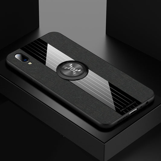For Vivo Y97 XINLI Stitching Cloth Texture Shockproof TPU Protective Case with Ring Holder(Black) - vivo Cases by XINLI | Online Shopping UK | buy2fix