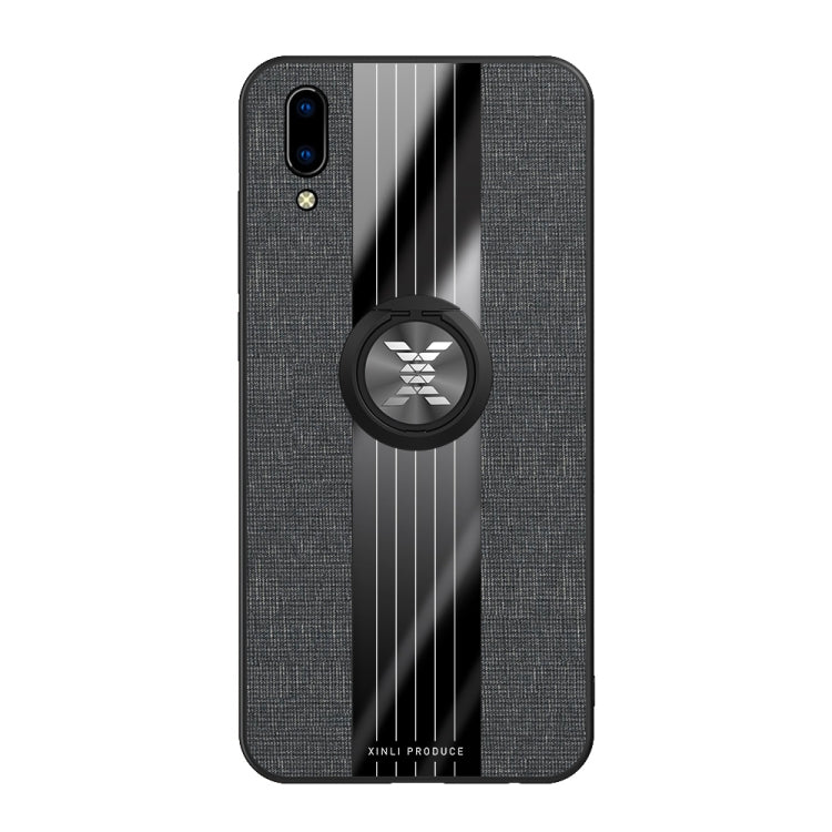 For Vivo Y97 XINLI Stitching Cloth Texture Shockproof TPU Protective Case with Ring Holder(Black) - vivo Cases by XINLI | Online Shopping UK | buy2fix