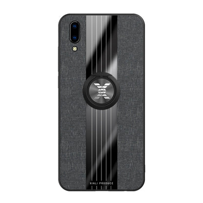 For Vivo Y97 XINLI Stitching Cloth Texture Shockproof TPU Protective Case with Ring Holder(Black) - vivo Cases by XINLI | Online Shopping UK | buy2fix