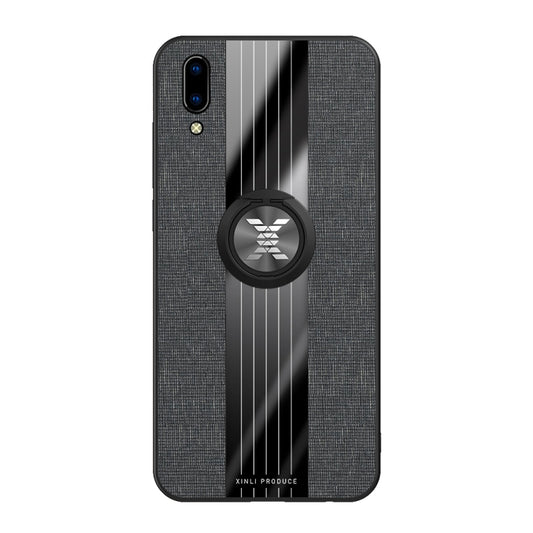 For Vivo Y97 XINLI Stitching Cloth Texture Shockproof TPU Protective Case with Ring Holder(Black) - vivo Cases by XINLI | Online Shopping UK | buy2fix