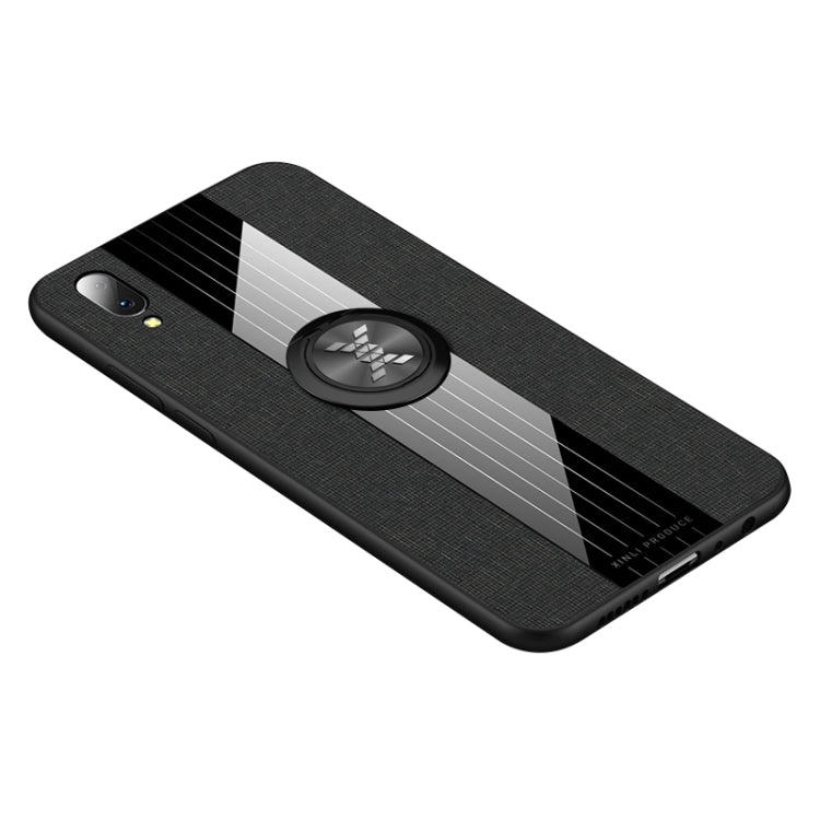 For Vivo Y97 XINLI Stitching Cloth Texture Shockproof TPU Protective Case with Ring Holder(Black) - vivo Cases by XINLI | Online Shopping UK | buy2fix