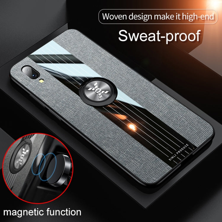 For Vivo Y97 XINLI Stitching Cloth Texture Shockproof TPU Protective Case with Ring Holder(Black) - vivo Cases by XINLI | Online Shopping UK | buy2fix