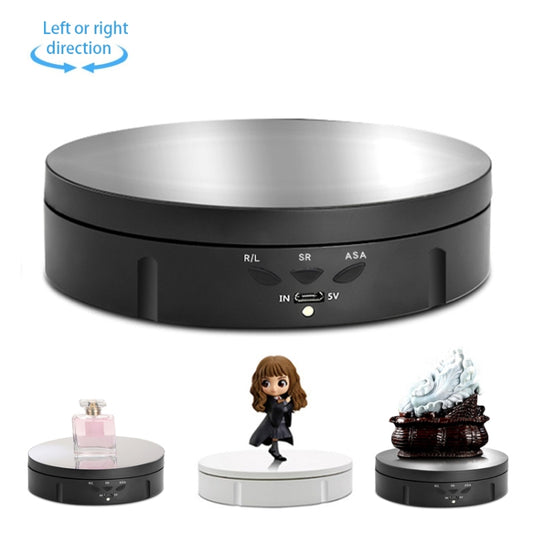 14.6cm USB Electric Rotating Turntable Display Stand Video Shooting Props Turntable for Photography, Load: 10kg(Black Mirror) -  by buy2fix | Online Shopping UK | buy2fix